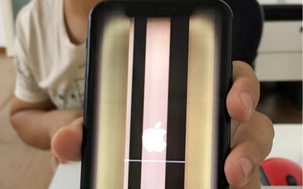 苹果xr前几天更新了ios14刚刚突然变成花屏这鬼样子了