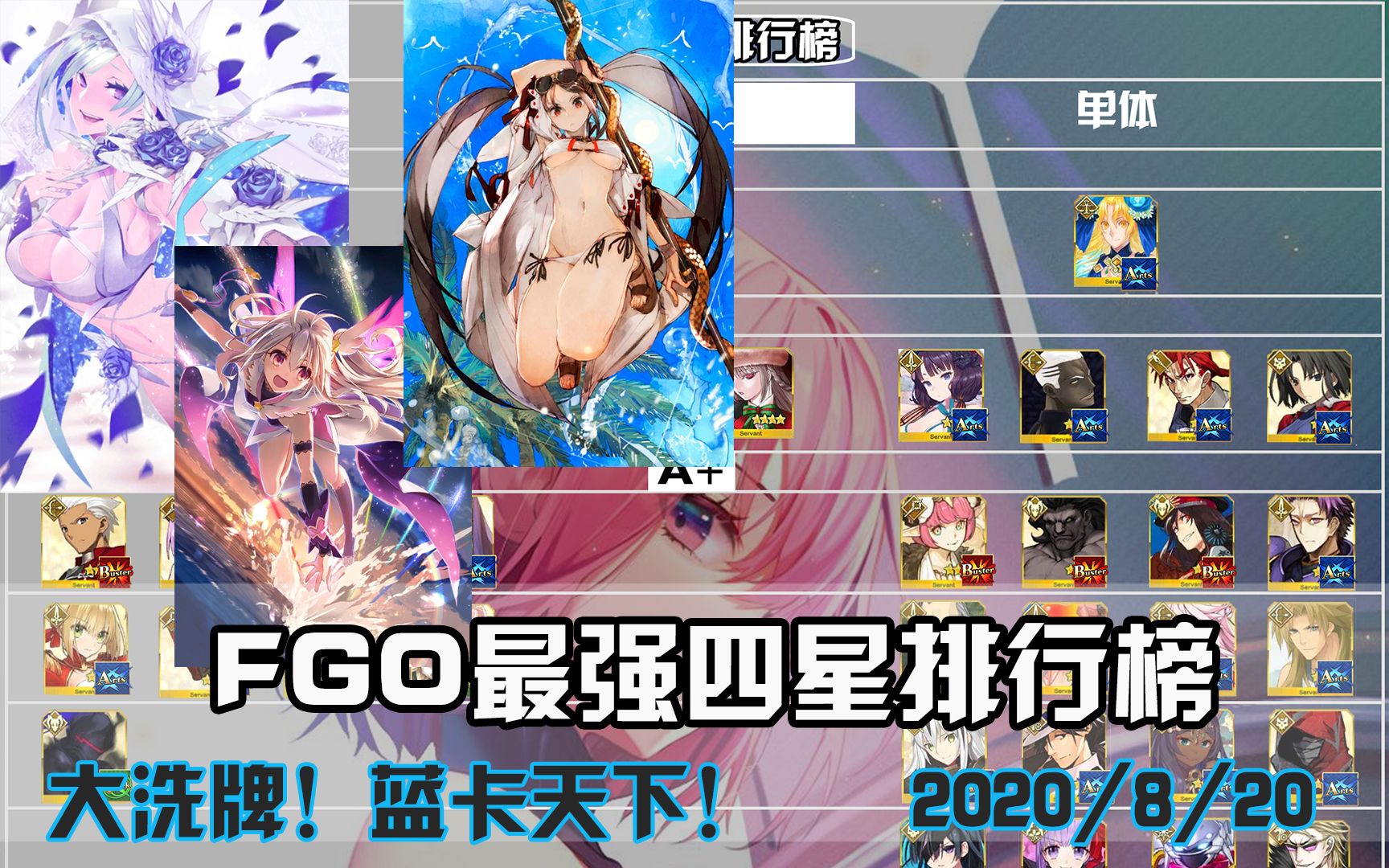 【FGO】最强四星排行榜 大洗牌!蓝卡时代来啦啊!新加入泳装英灵(2020/8/20)哔哩哔哩bilibili