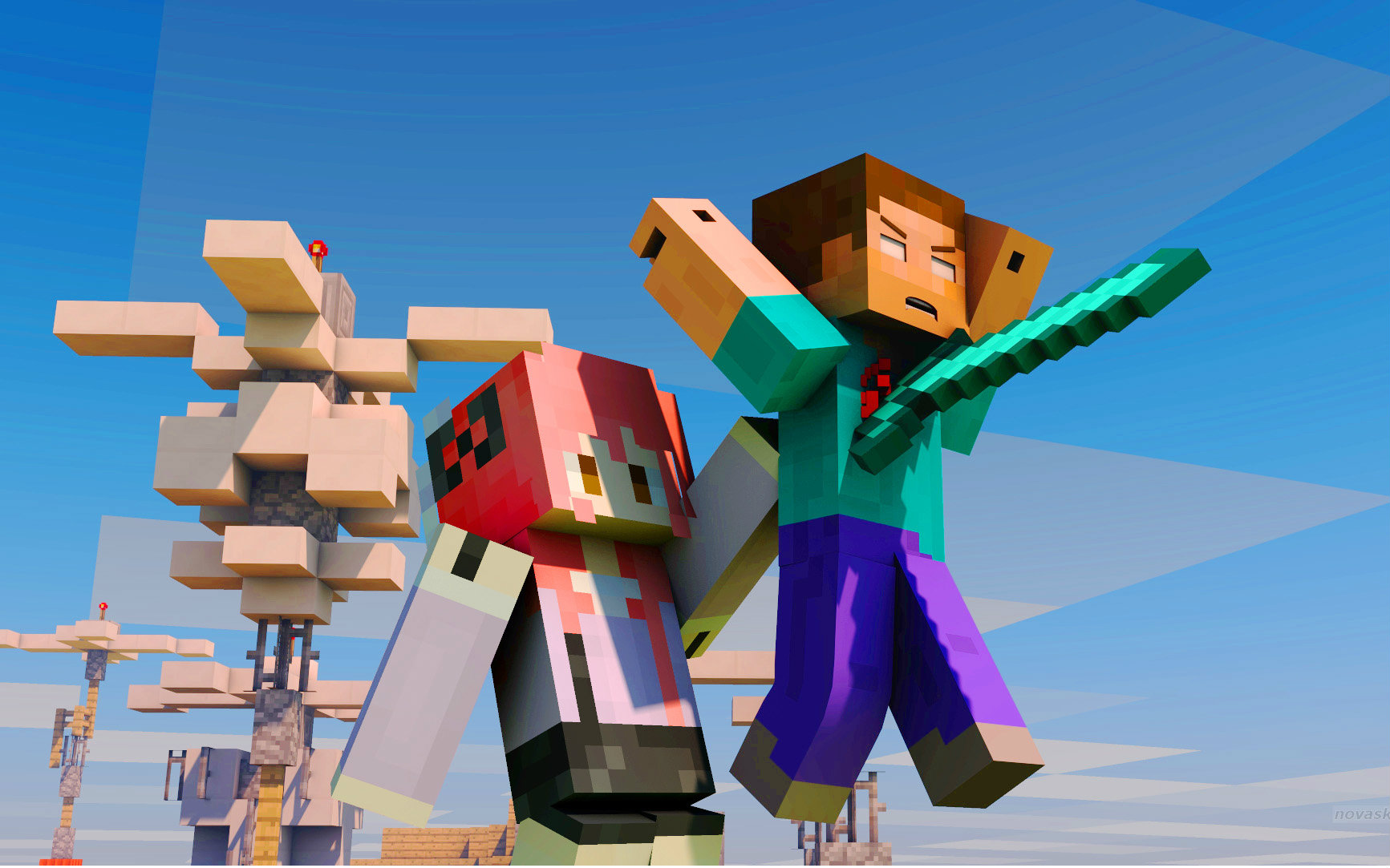 甜萝的mc服务器小游戏天空巨人守卫战ep5 ★我的世界★minecraft迷之