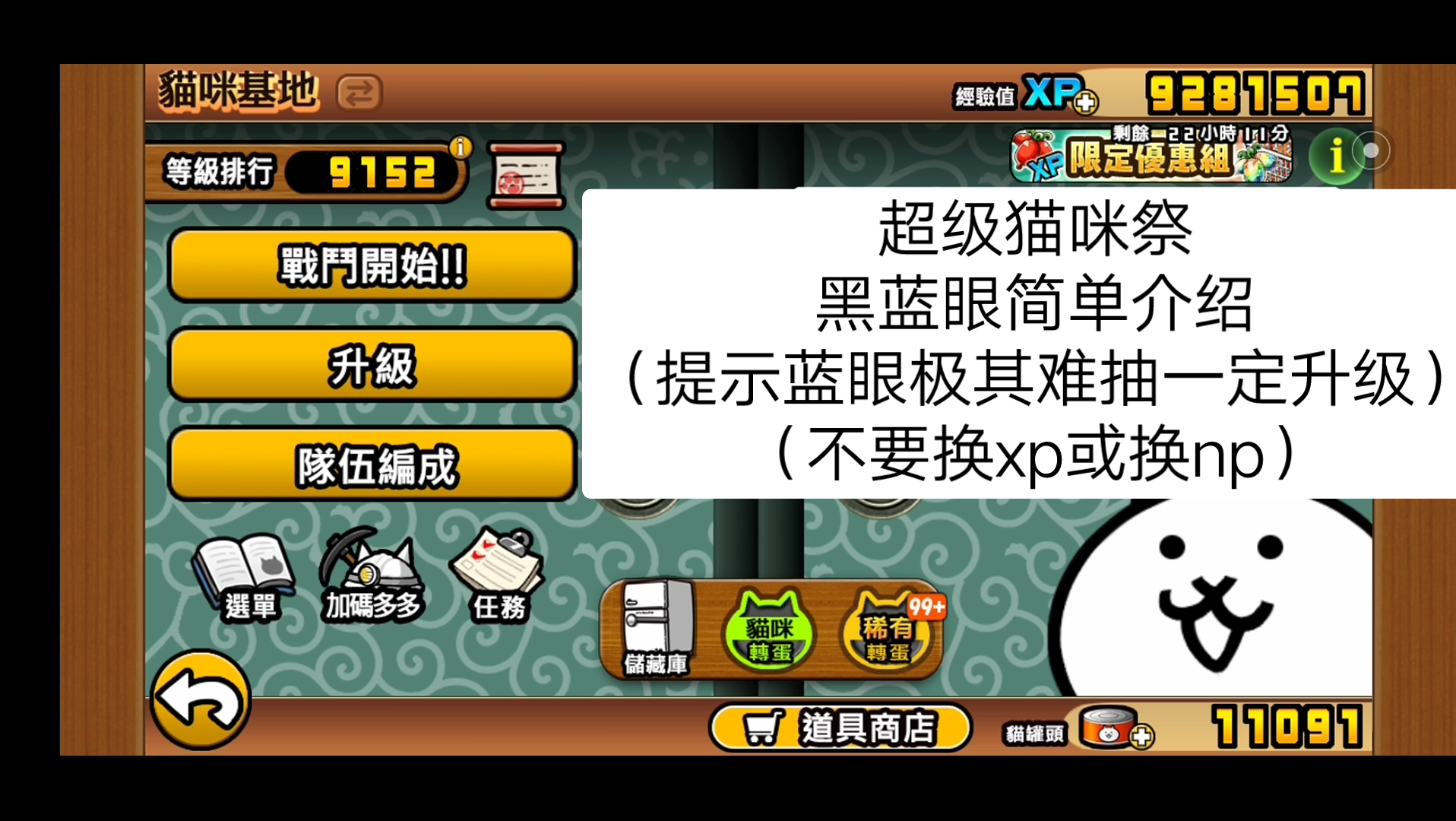 猫咪大战争黑蓝眼角色简单介绍