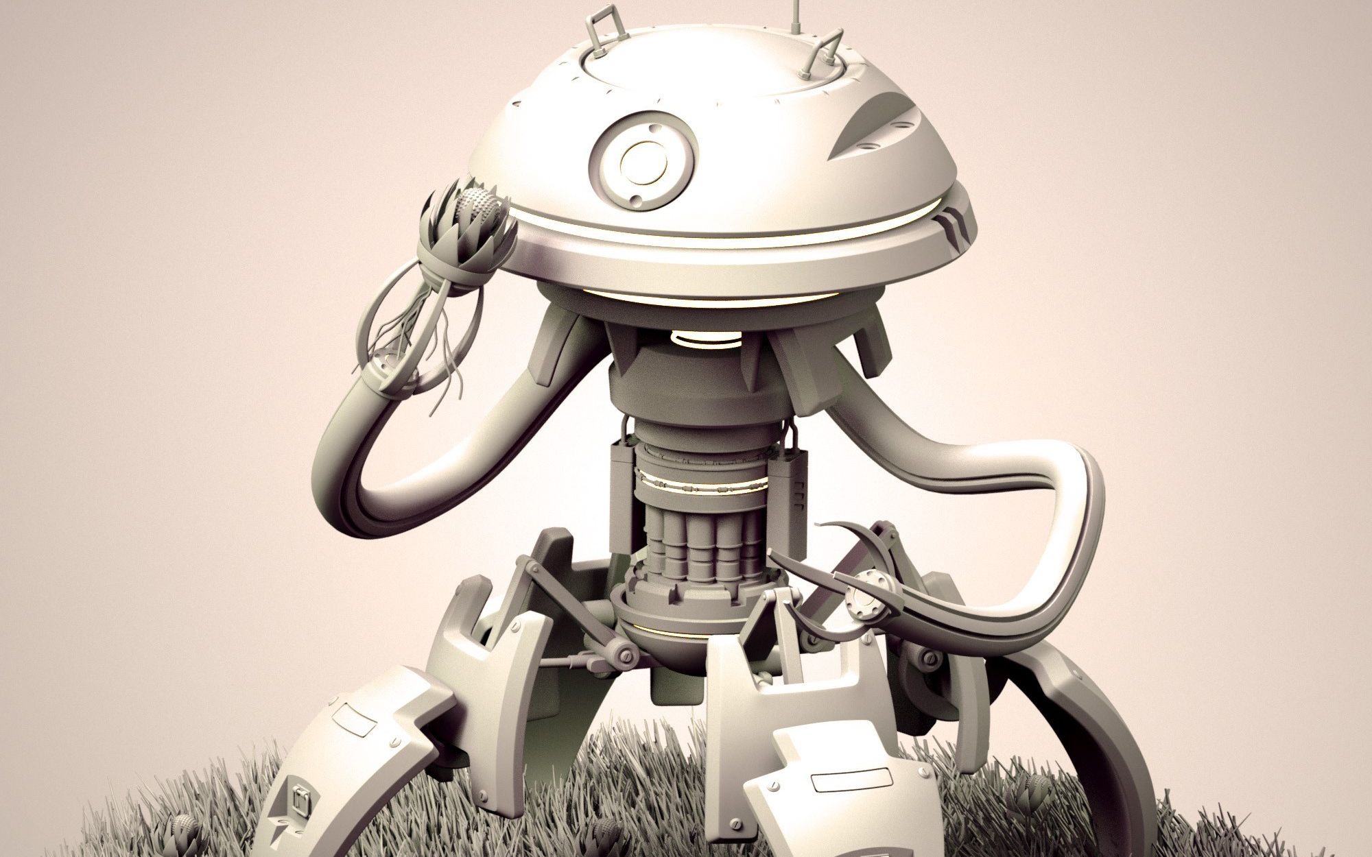 maya次世代机器人模型,次世代pbr流程,maya硬表面处理