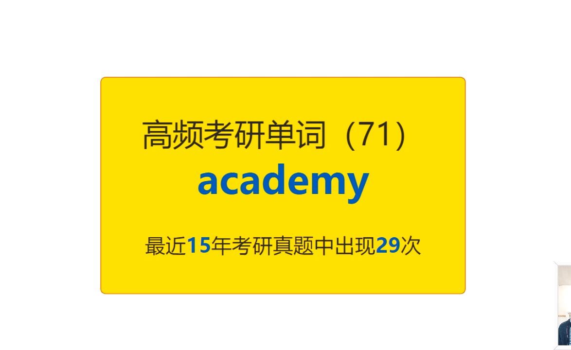 考研英语高频高营养核心单词(71):academy哔哩哔哩bilibili