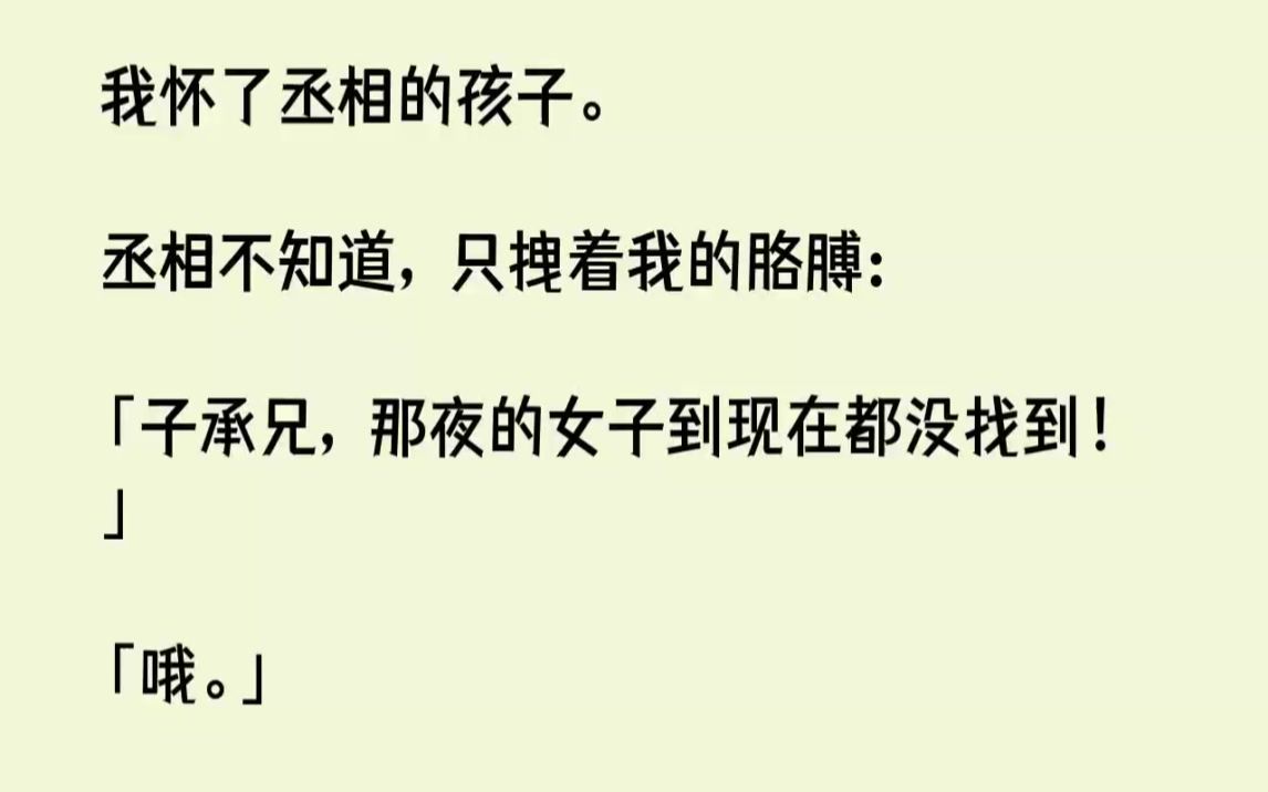 【完结文】我怀了丞相的孩子.丞相不知道,只拽着我的胳膊子承兄,那夜的女子到现在都...哔哩哔哩bilibili