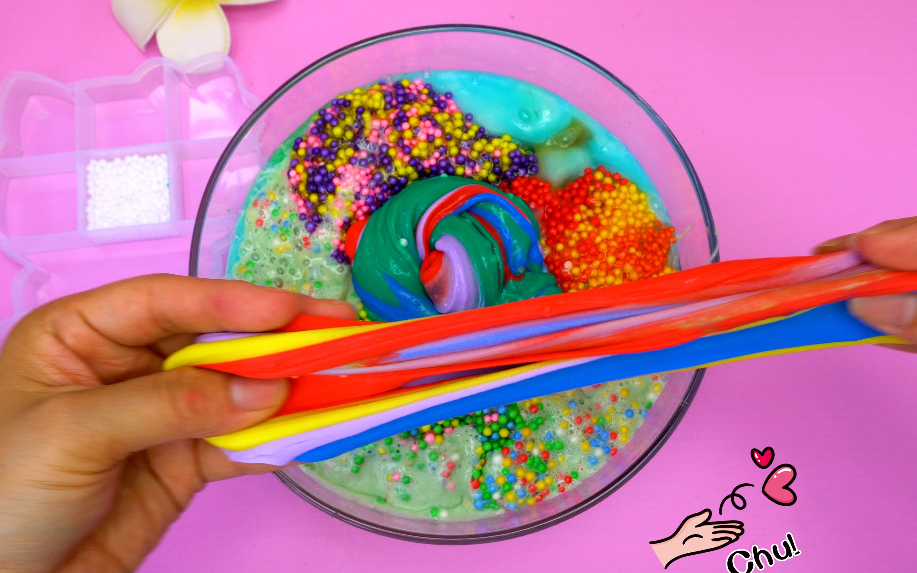 混泥大作战,凯蒂猫也能做混泥,无硼砂起泡胶都超柔软太过瘾啦