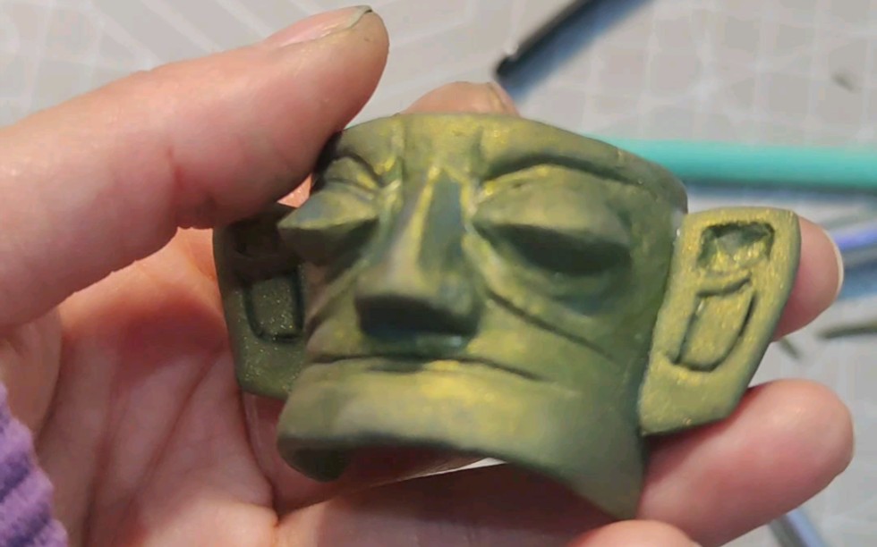 粘土-三星堆青铜大面具制作部分过程