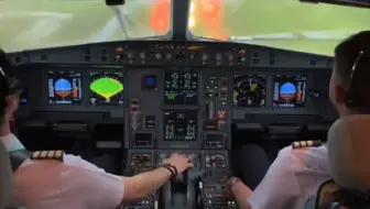 看似稳如老狗，实则慌得一批。空客A330机长在暴雨中落地。