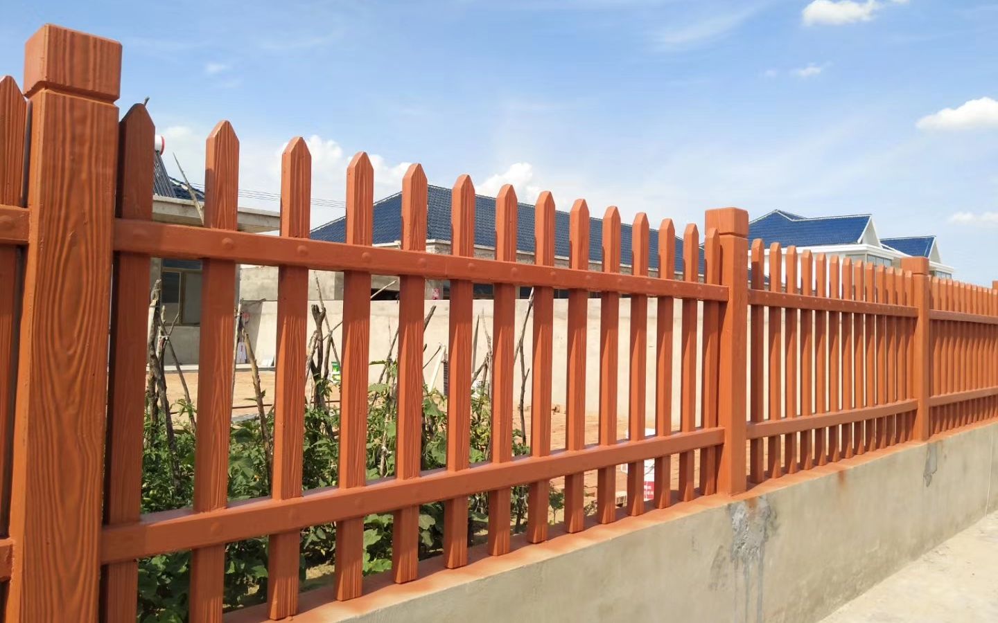 市政道路水泥仿木栅栏,乡村庭院仿木篱笆效果成点睛之笔