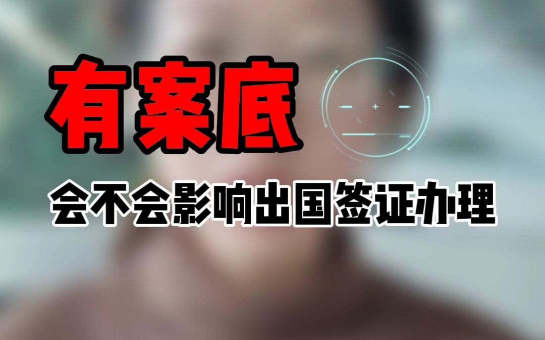 有案底会不会影响办理出国签证呢?哔哩哔哩bilibili