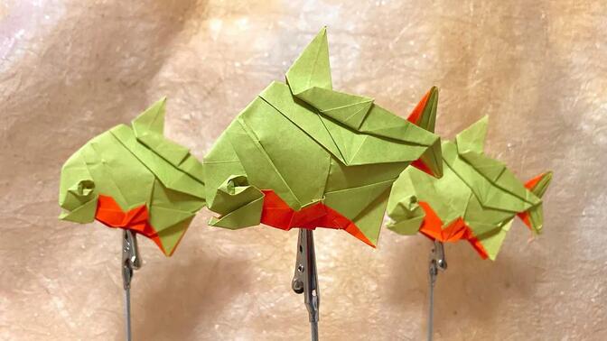 【origami kaaakun】食人鱼折纸教程 piranha how to fold 【折り紙】