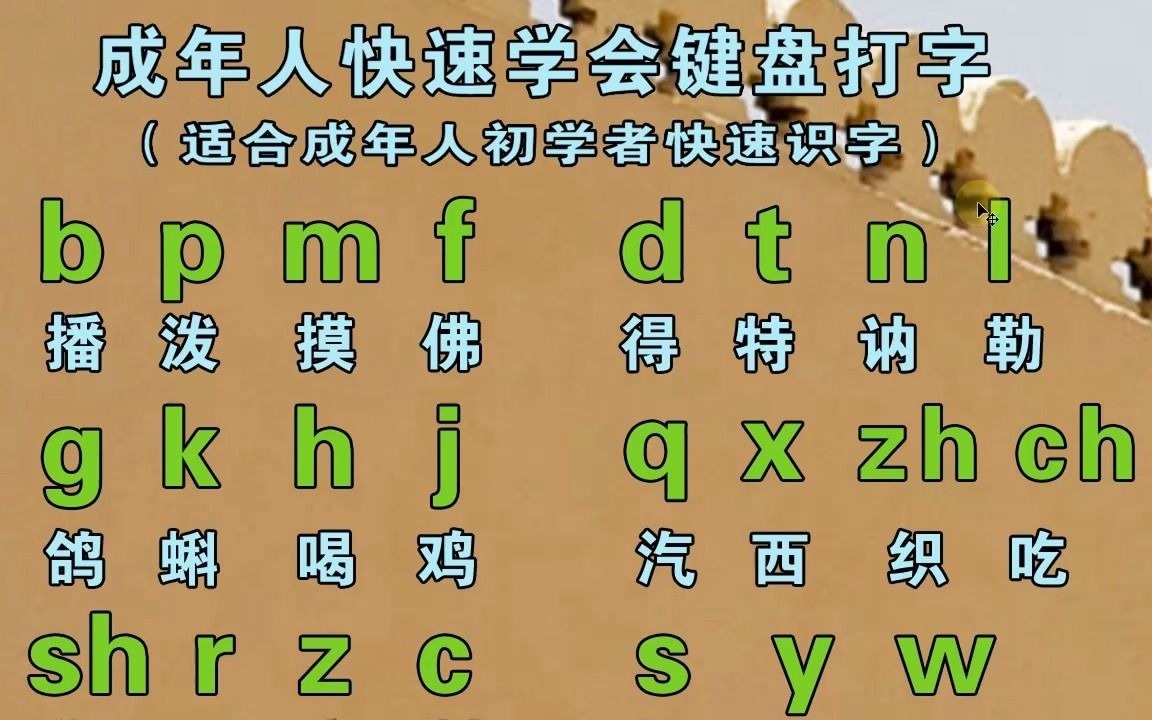 成人自學全套拼音字母表,初學者零基礎手機電腦也能快速拼音打字