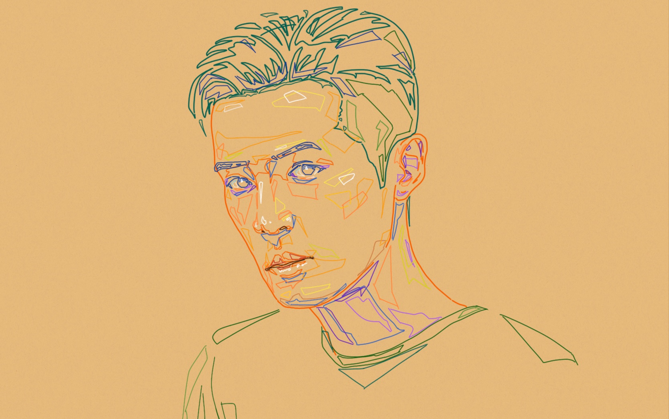 【板绘】 sketches绘制 #胡歌# 绘画过程