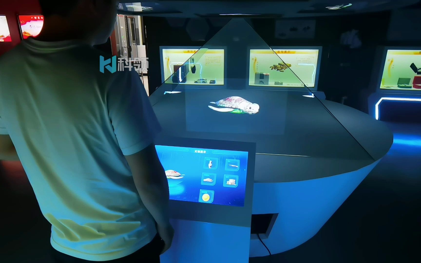 廉政文物全息展台 超大炫酷全息效果展示重要的文物,360度高清展示