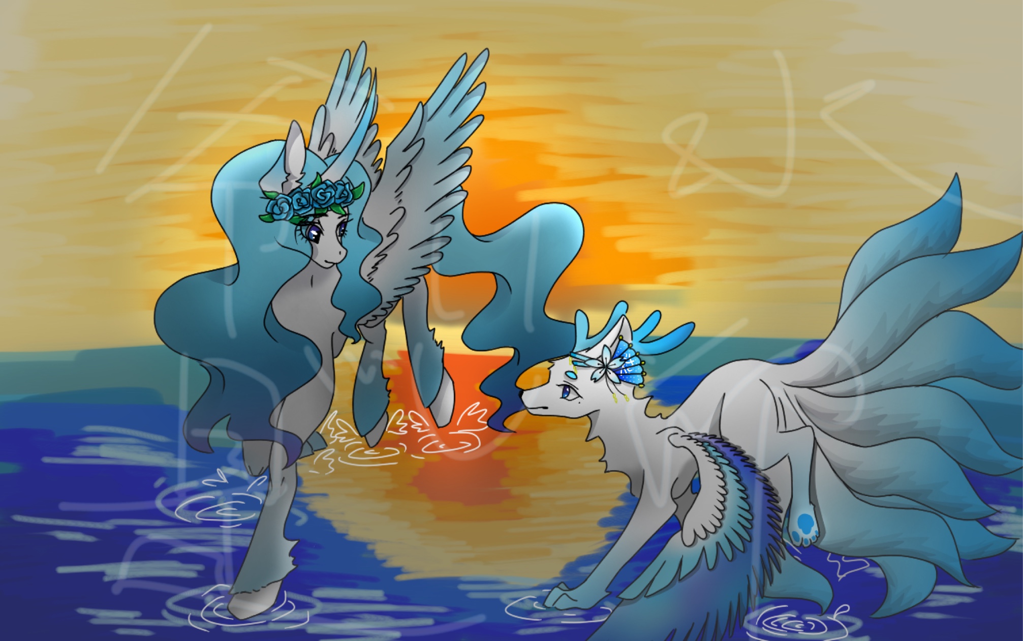 兽设和马设的相遇(背景真的不会搞啊……)