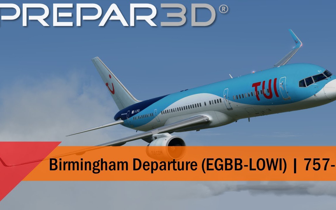 [p3d] tui 757-200 - departure out of birmingham (egbb-lowi)_哔哩