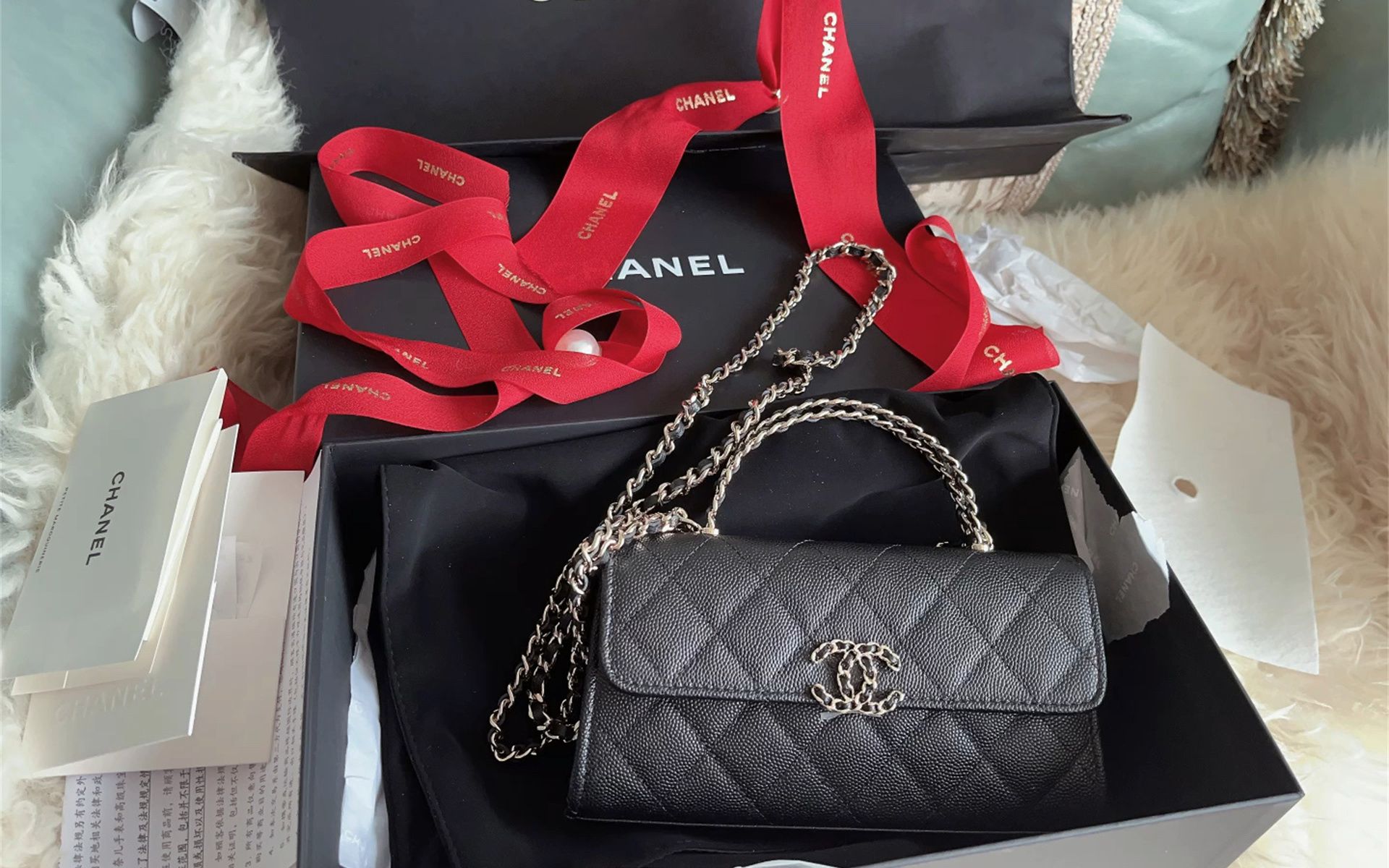 chanel 23p 小kelly晚宴包长款拆箱