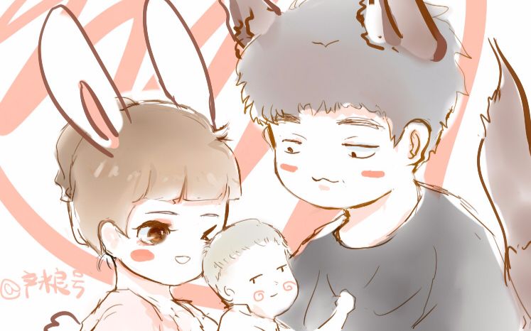 【jy】米粒:"祝大家做一个美梦!"又甜又暖的一家!