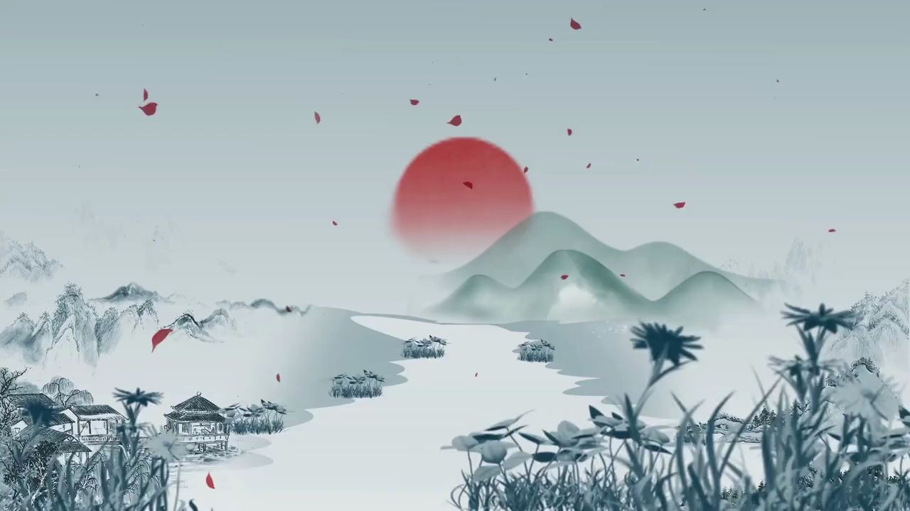 水墨中国风片头水墨送别