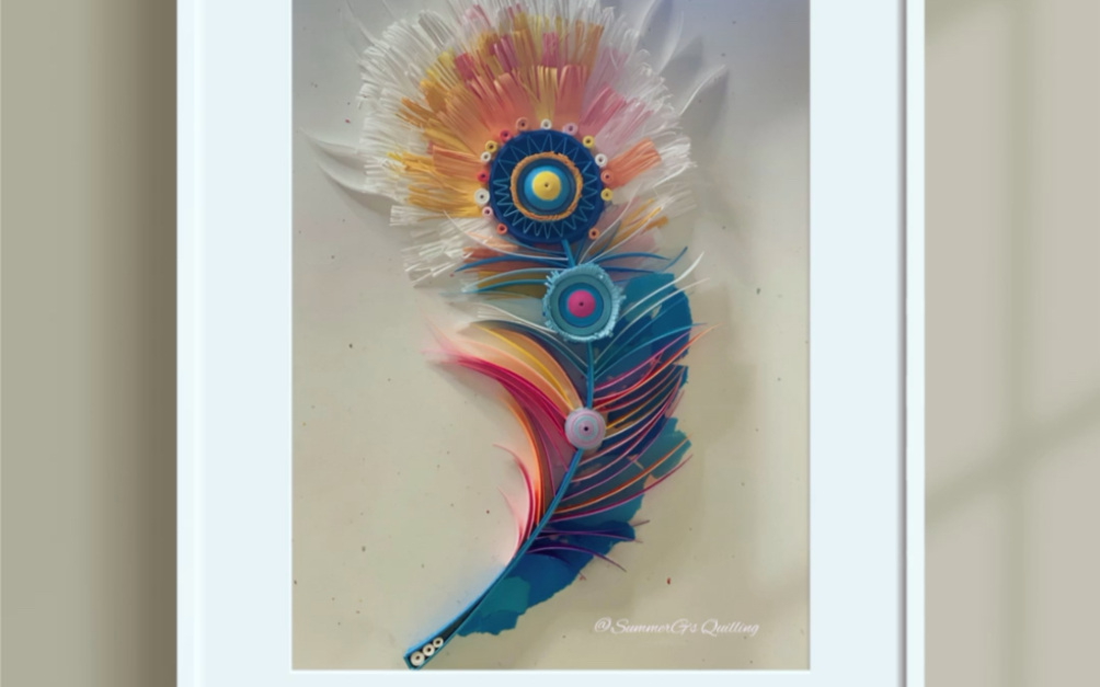 完工啦!超级喜欢yulia的作品仿制了她的这款衍纸羽毛好喜欢呢