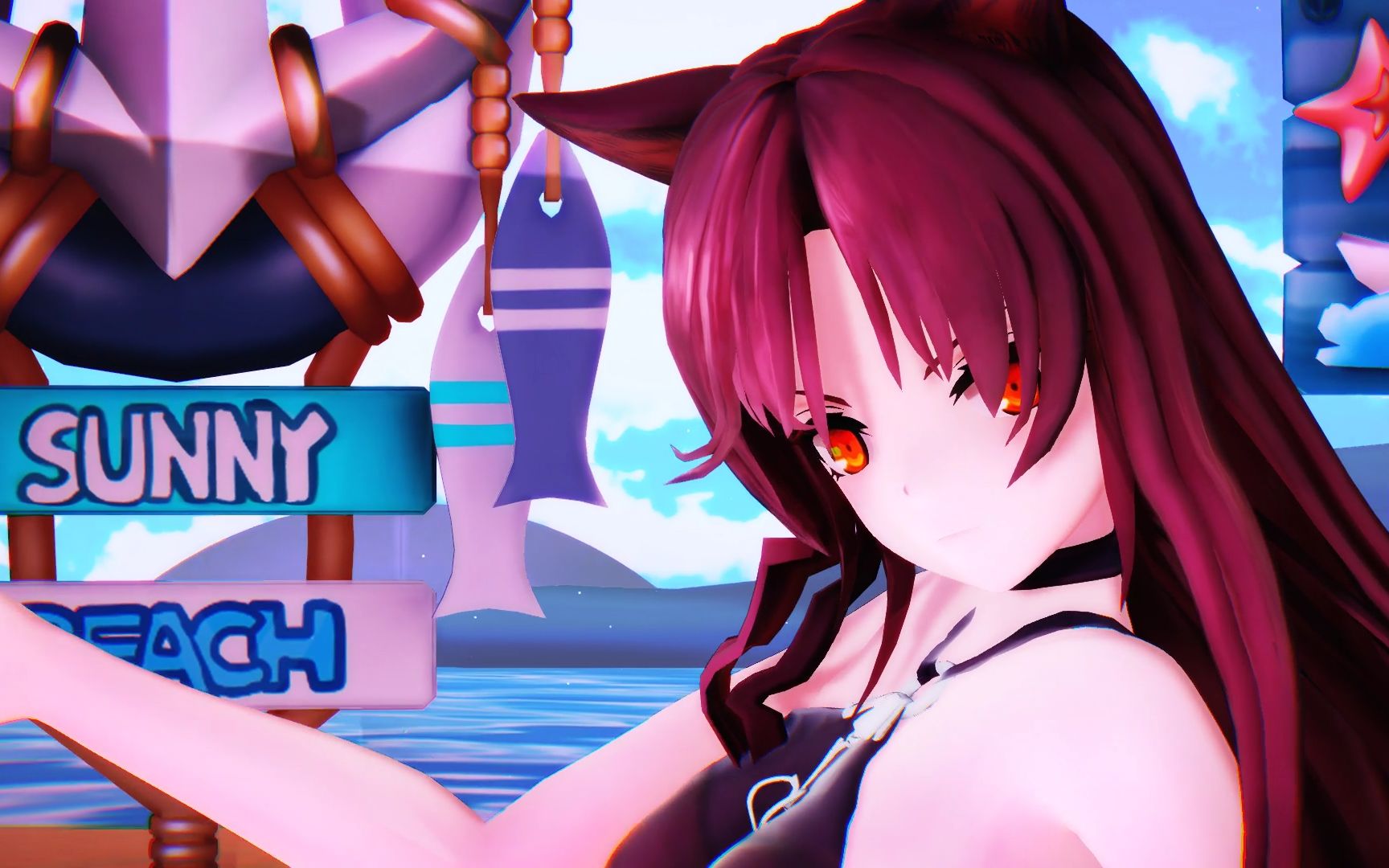 [明日方舟 mmd] weekender_girl 泳装天火_哔哩哔哩 (゜-゜)つロ 干杯