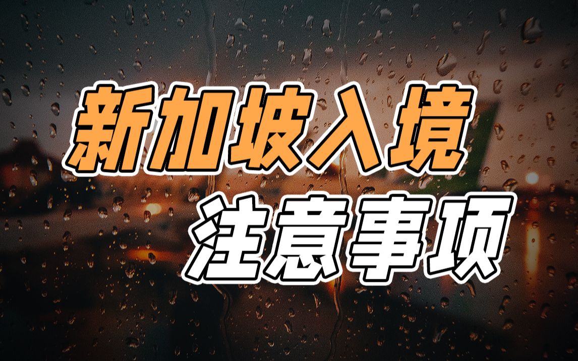 最新!新加坡入境注意事项,注意看哦~哔哩哔哩bilibili