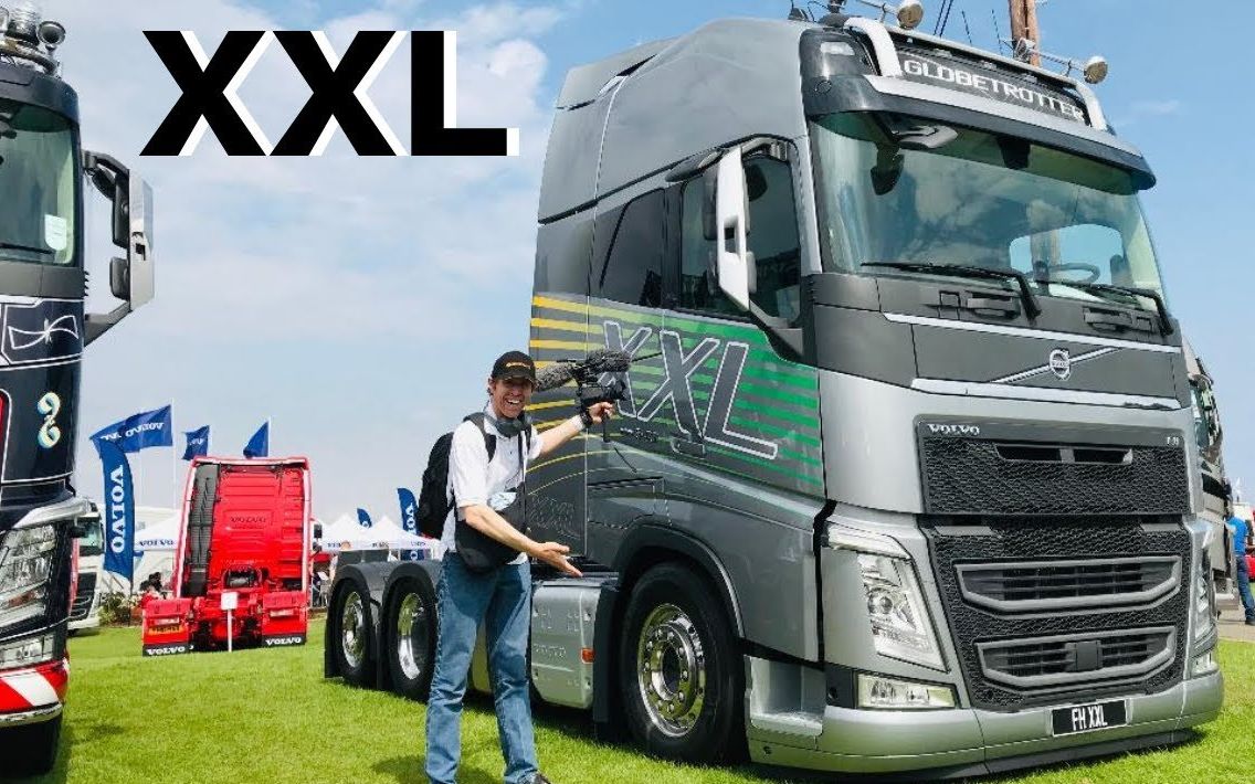 英国小哥在苏格兰2019卡车展会遇到沃尔沃fh540xxl和新梅赛德斯actros