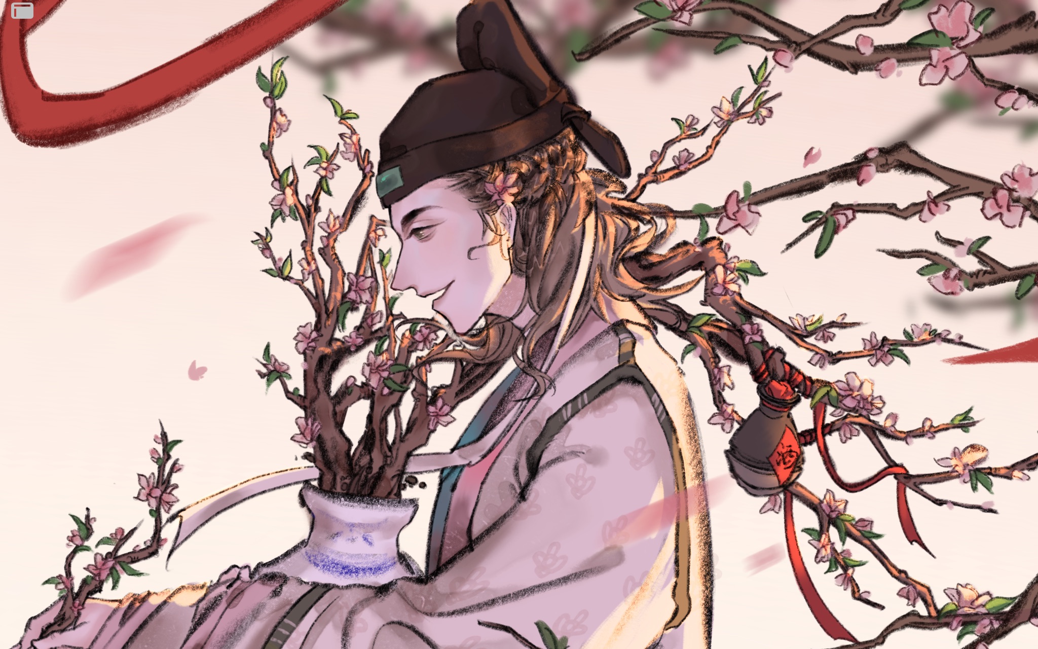 江南百景图江南无所有聊赠一枝春画一个唐伯虎