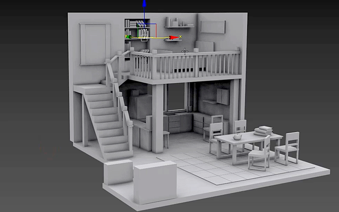 [图]【3DMAX】新手入门-现代复式公寓场景建模、3dmax场景结构分析