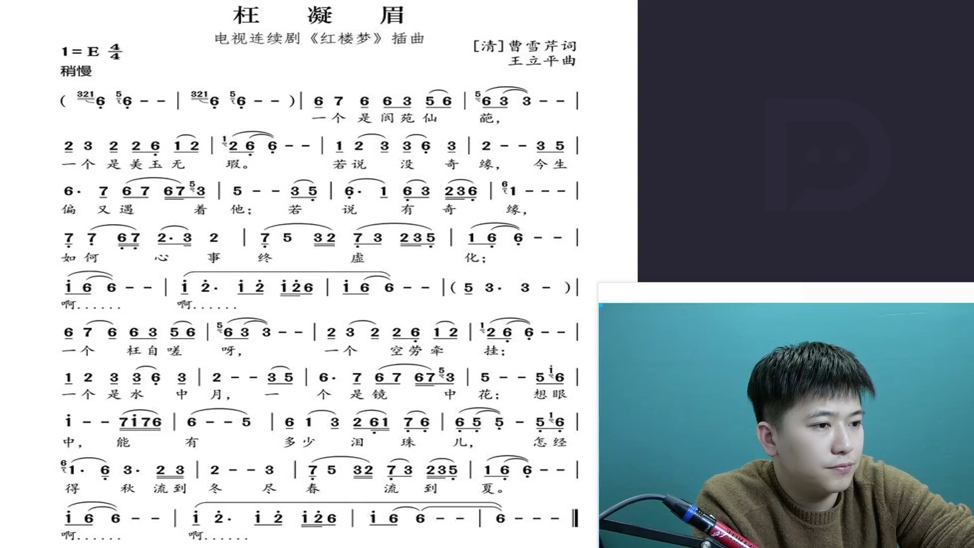 枉凝眉拼音 B站