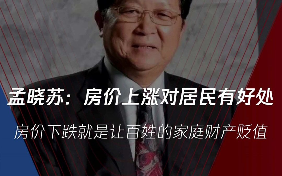 孟晓苏称:房价上涨对居民有好处,房价下跌就是让百姓的家庭财产贬值!哔哩哔哩bilibili