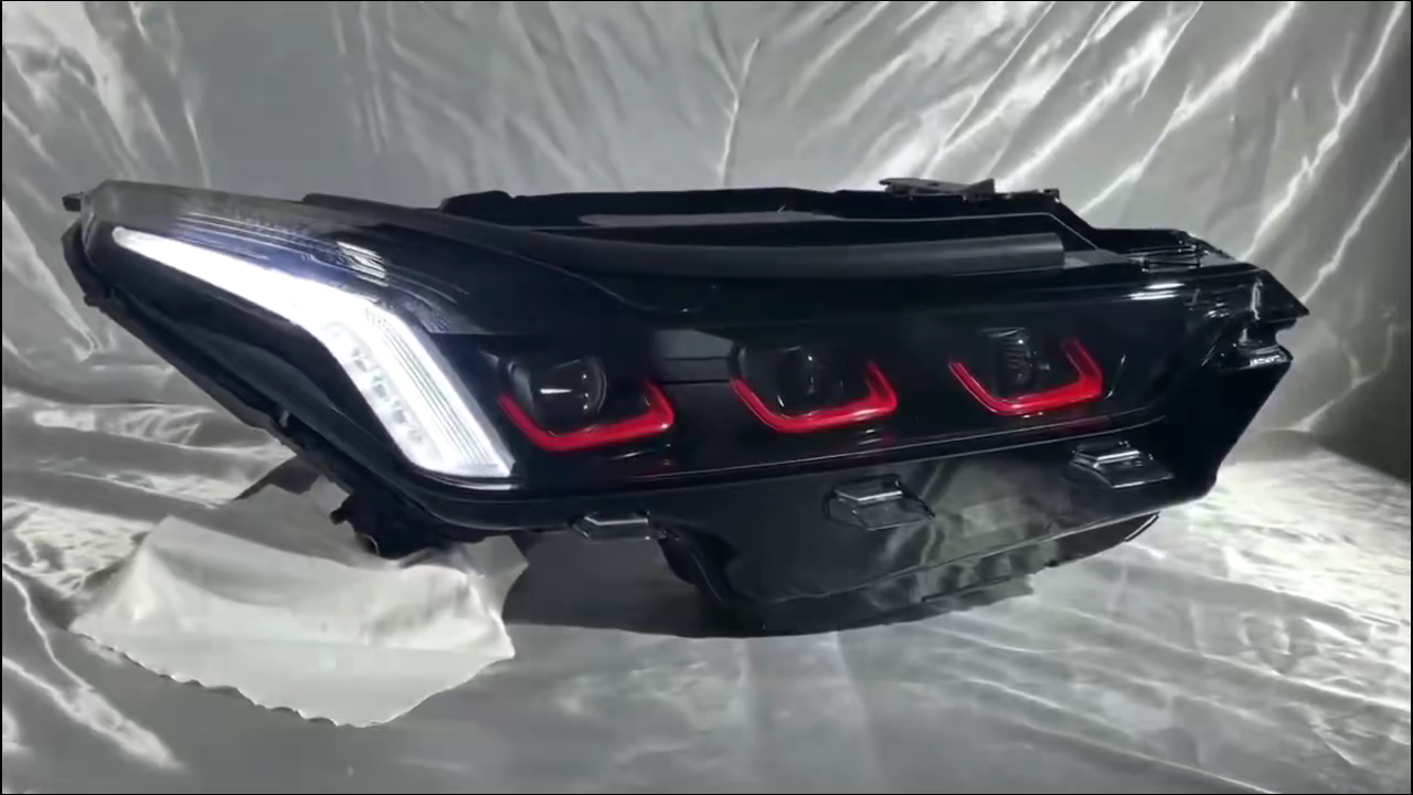 凯迪拉克ct5矩阵6透镜6近6远全led大灯总成效果视频分享