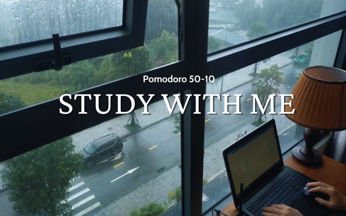 【LocoLee】2Hour study with me|rain sound𐟌诸+ gentle piano music|pomodoro 5010哔哩哔哩bilibili