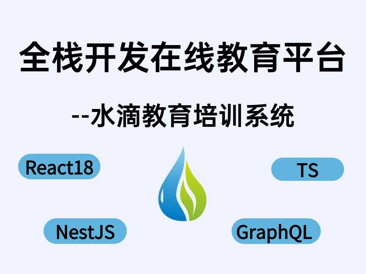 【2024最新版】全栈开发在线教育平台水滴教育培训系统实战教程哔哩哔哩bilibili