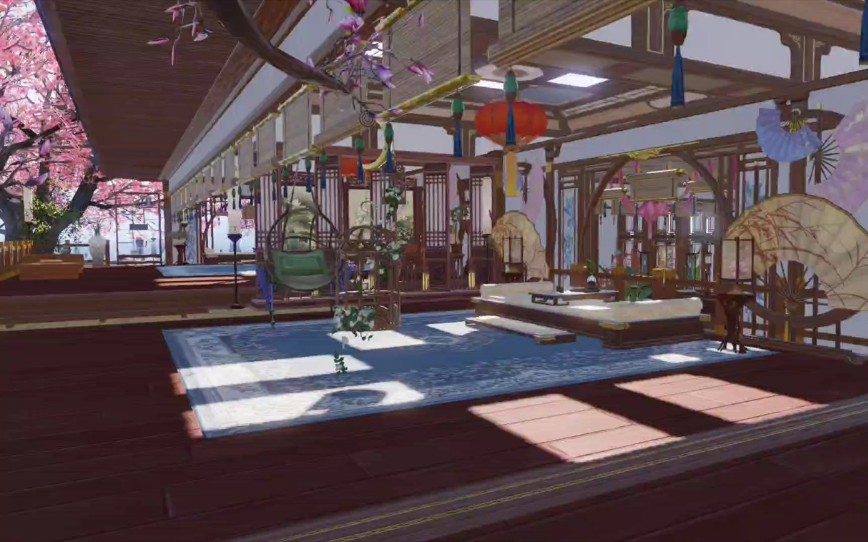 天涯明月刀手游家园室内《悠阁》零氪,螺旋上升格局