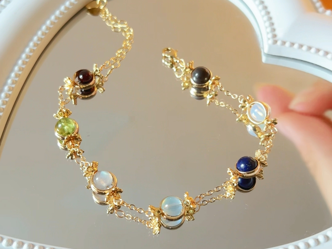 【哑舍】7颗宝石的香妃链|diy制作过程