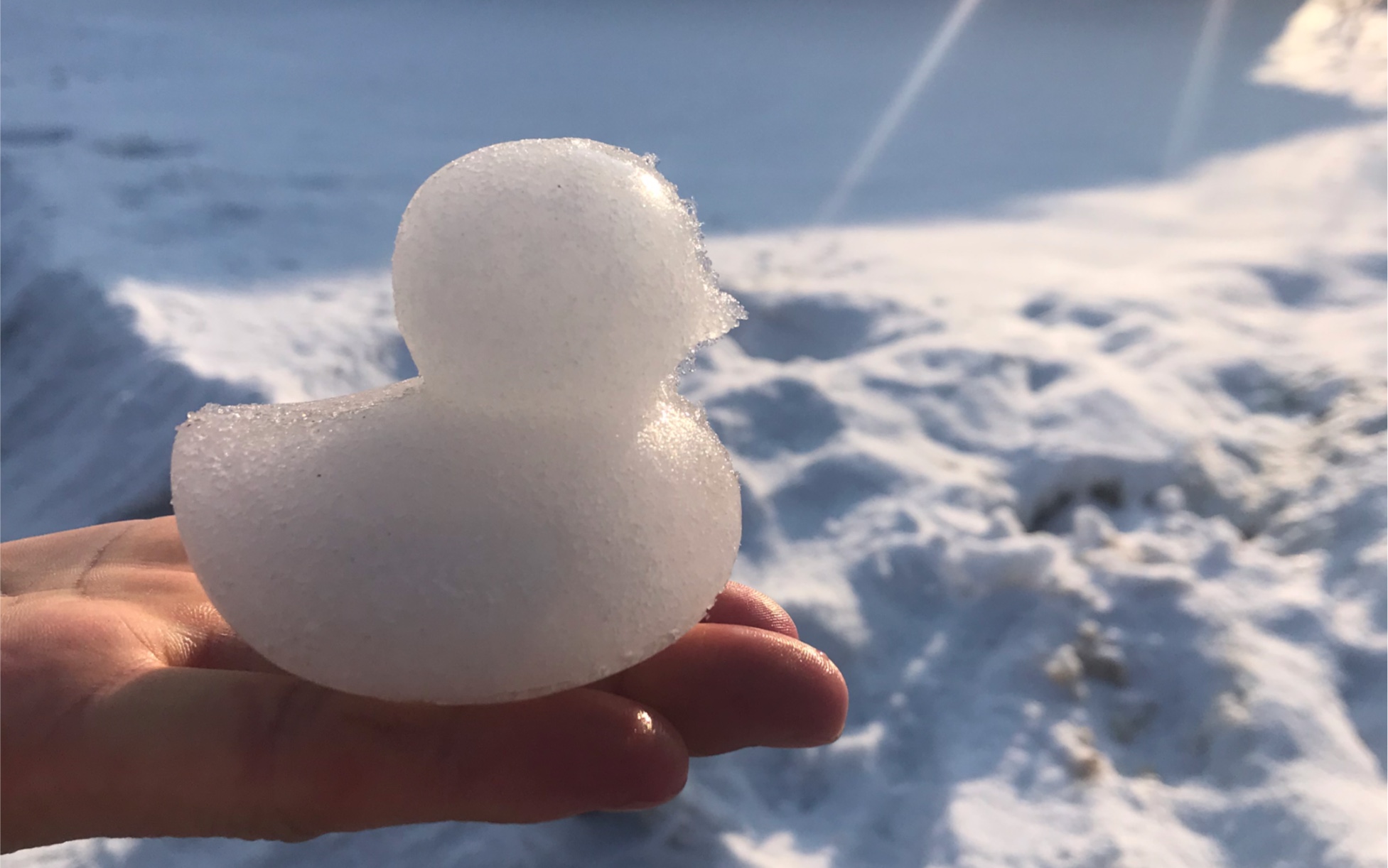 小型冰雕加油鸭