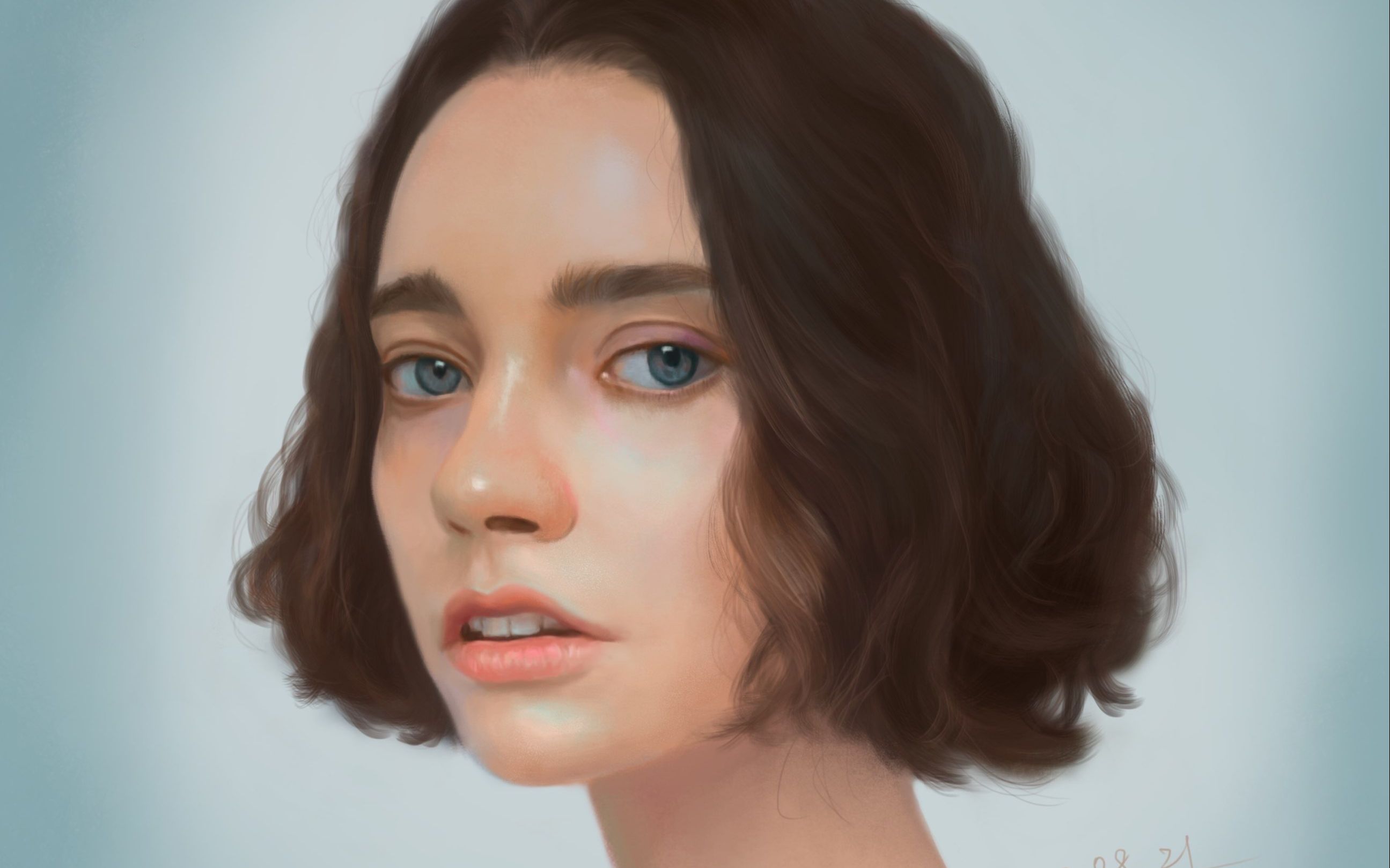 【板绘厚涂】一个图层画到底的写实风,美到哭了,快来看吧