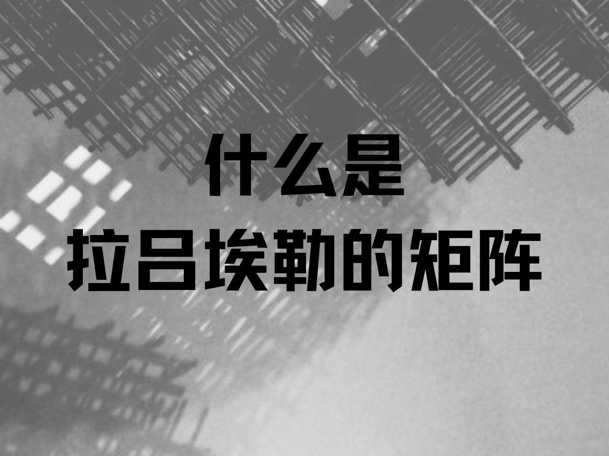 【原创视频】什么是拉吕埃勒的矩阵?哔哩哔哩bilibili