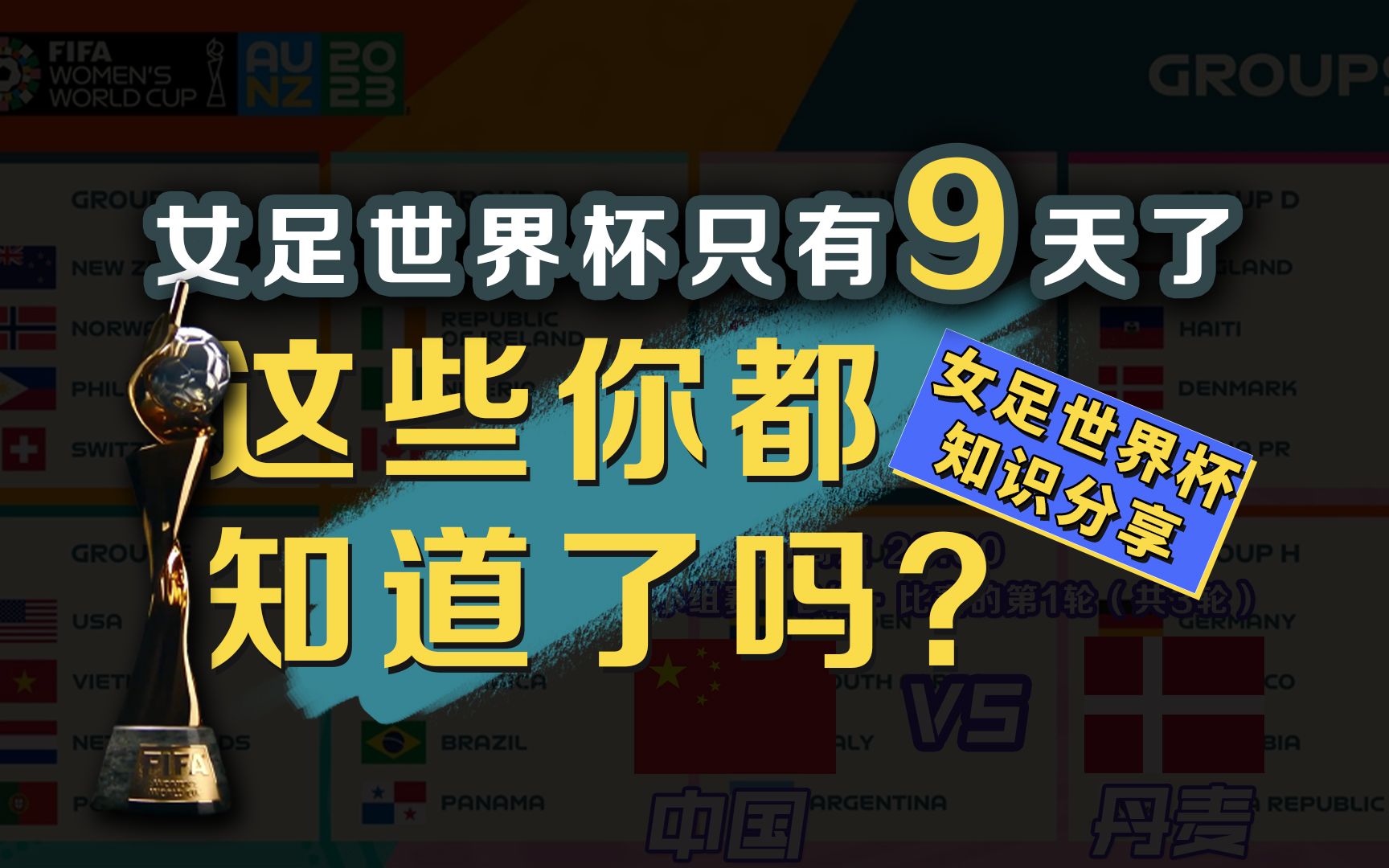 女足世界杯只有9天了!这些你都知道了吗?一个视频带你了解所需女足世界杯知识哔哩哔哩bilibili