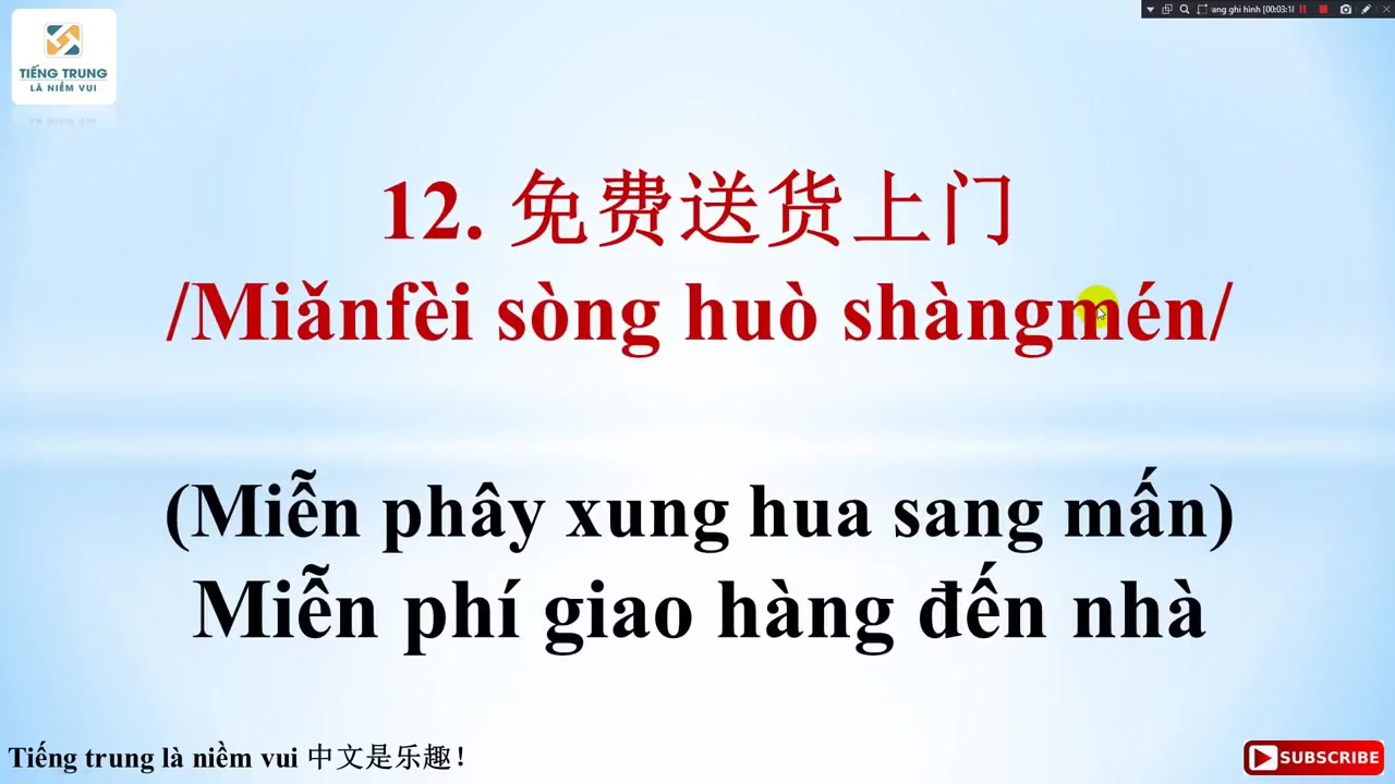 [图]越南人学中文教程Tiếng trung GIAO TIẾP chủ đề- 27 câu thường dùng trong Siêu Thị