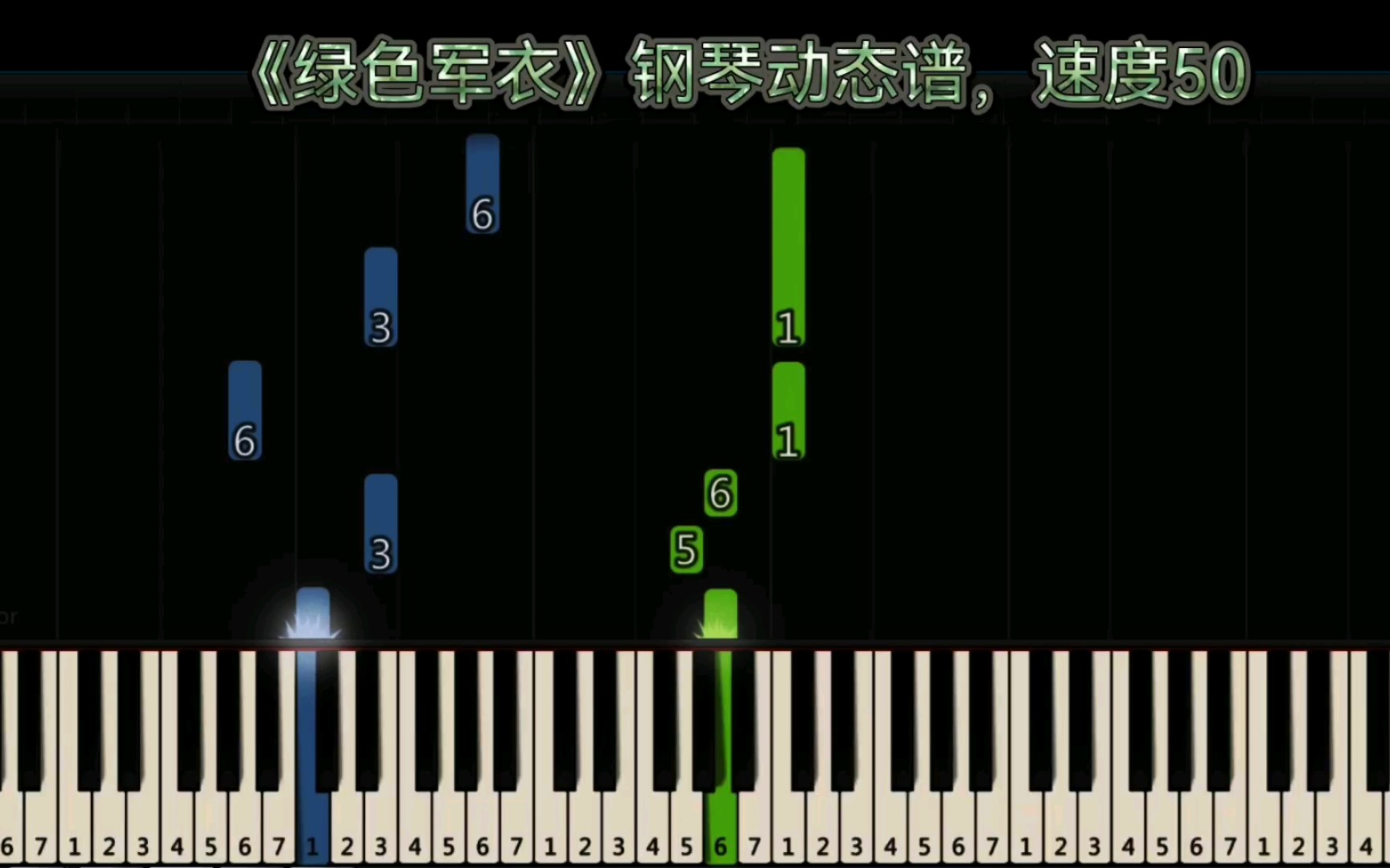 [图]《绿色军衣》钢琴动态谱，简谱