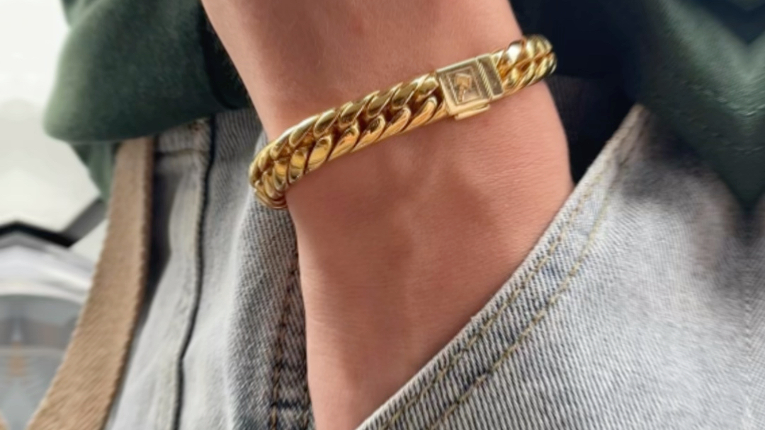 足金手链#双马鞭手链