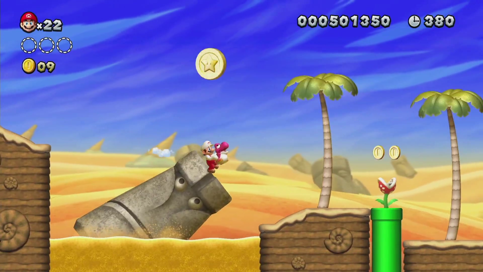 超级马里奥兄弟u甜点沙漠关卡大金币收集路线和隐藏关