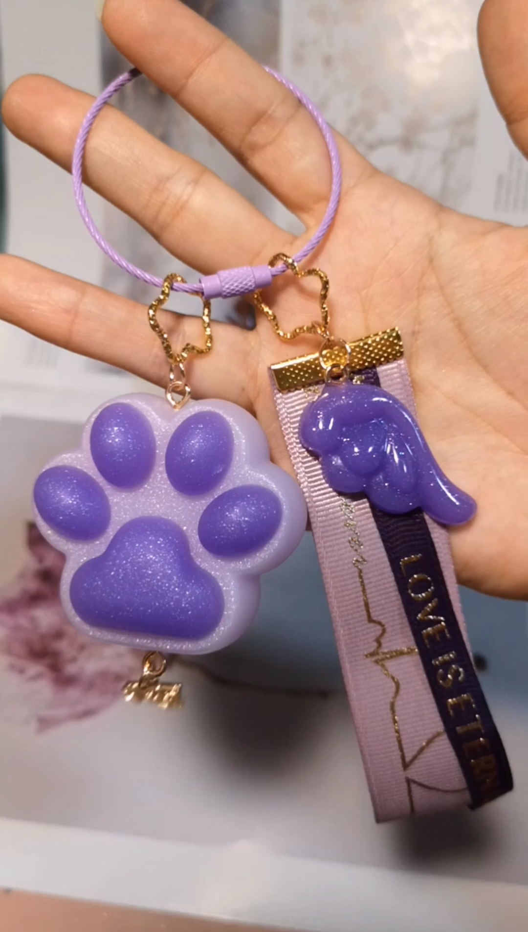 滴胶猫爪钥匙链#钥匙链