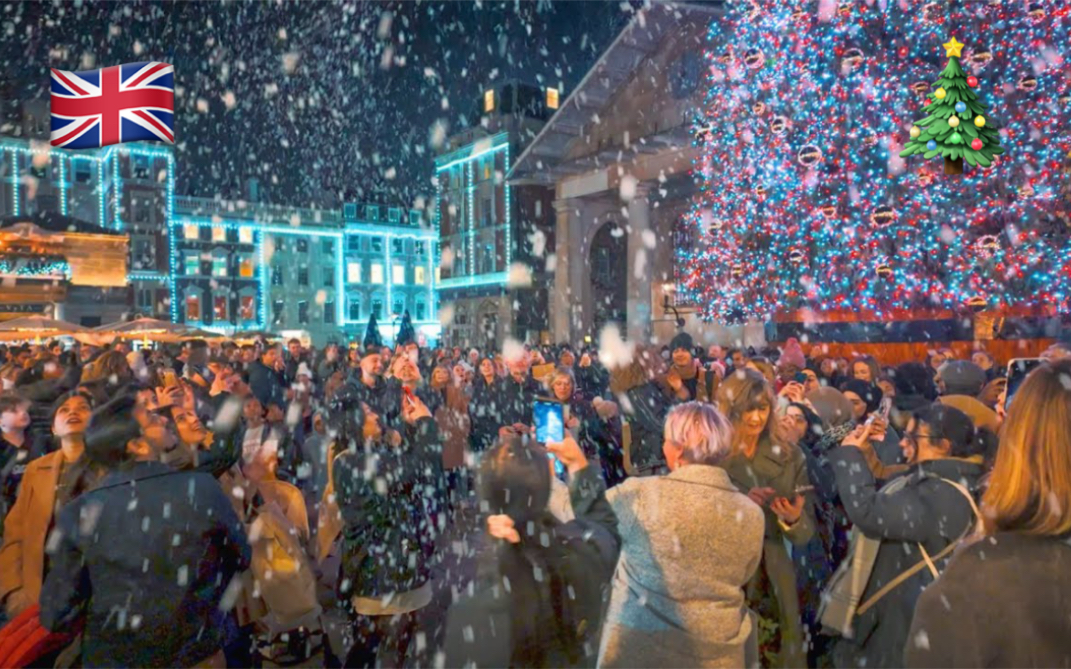 【4K超清】12月夜间漫步游英国伦敦 特拉法加广场 圣诞集市 拍摄日期:2023.12.1哔哩哔哩bilibili