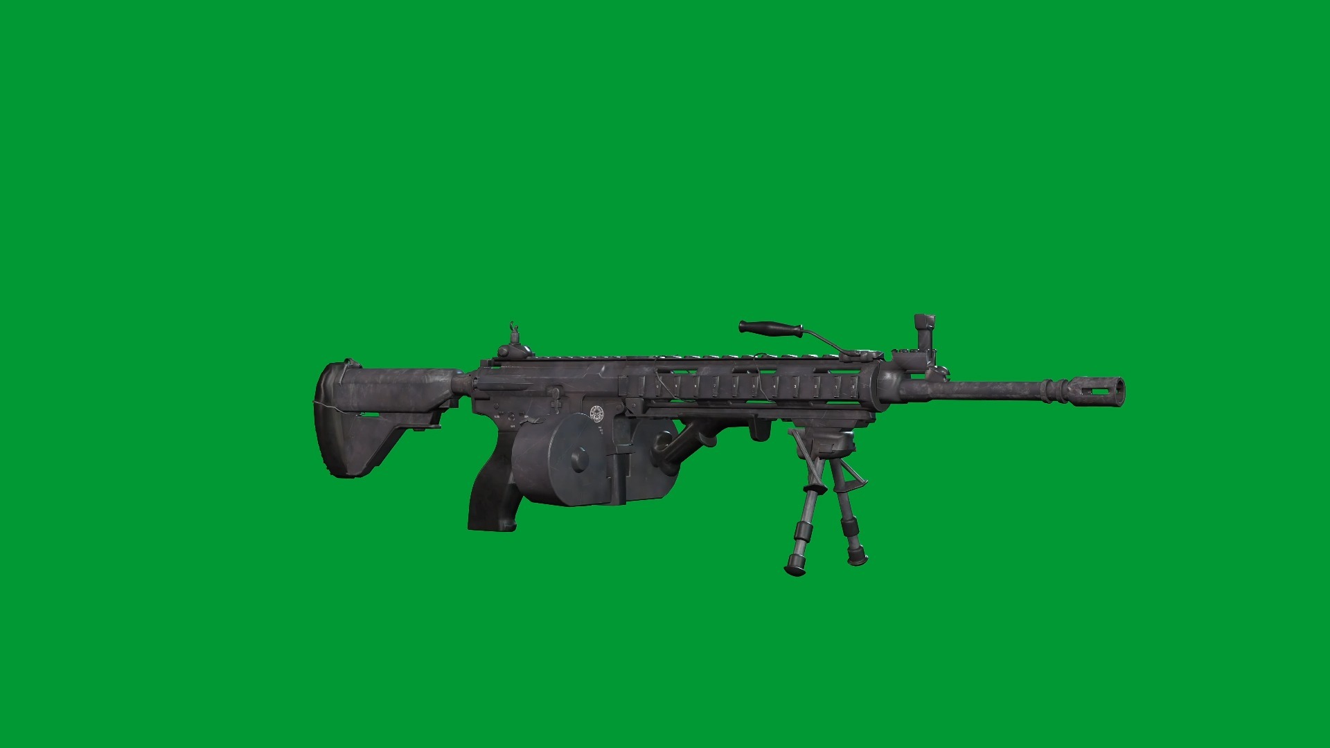 绿幕视频素材机枪