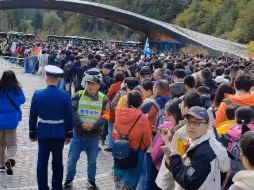 Скачать видео: 九寨沟今日4万游客入园，国庆2-5号都是如此盛况