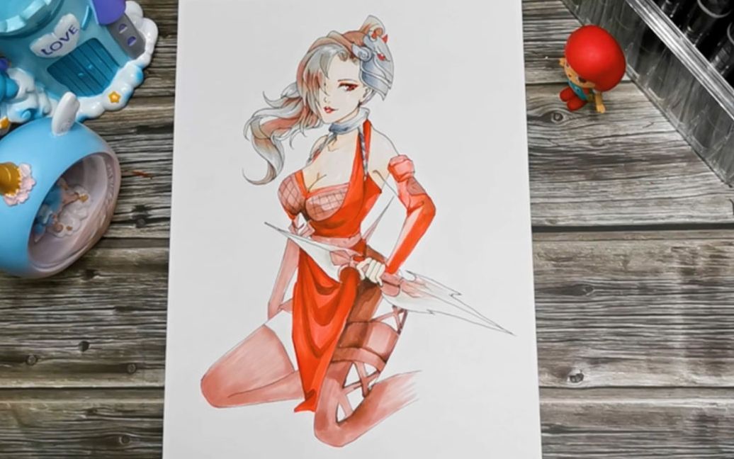 美术生画王者荣耀,刺客阿珂上色过程教学,小学生还不快学起来吗_哔哩