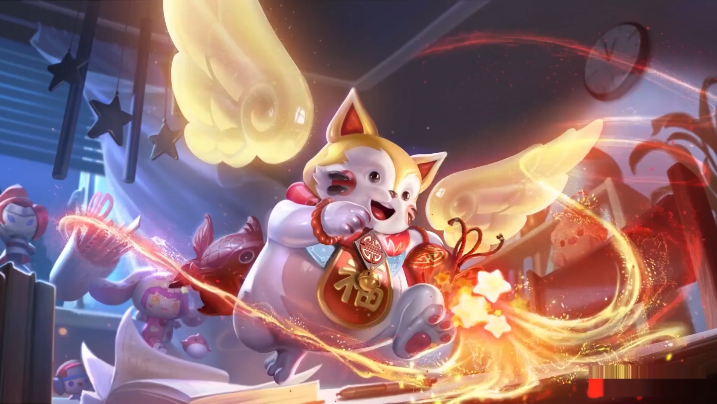 王者荣耀 梦琪天降福星新皮肤,红红火火的颜色真的很棒