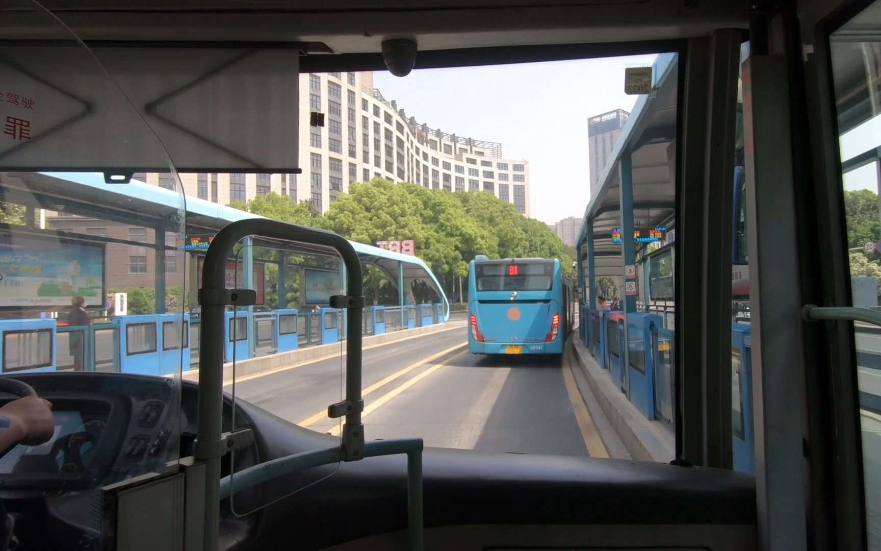 常州快速公交b1路常隆ys6180g全程原声原速前方展望