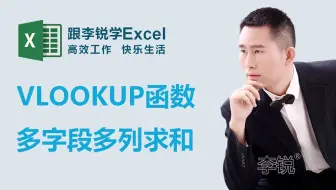 跟李锐学Excel：VLOOKUP函数多字段多列求和